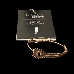 Alex and Ani gold peacock Feather Bracelet